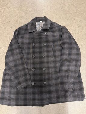 Joseph Abboud Plaid Wool Blend Double-Breasted Peacoat coat jacket 3x